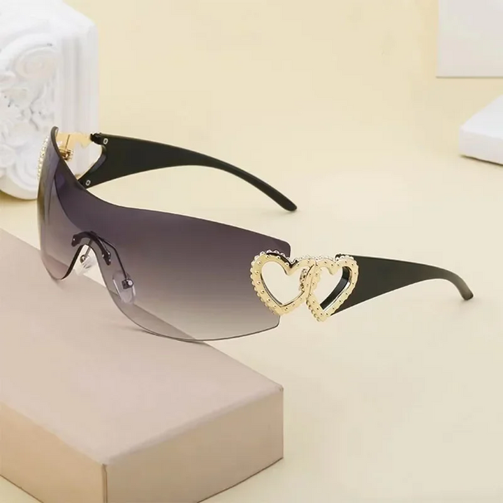 Vogue Heart Rhinestone Sunglasses