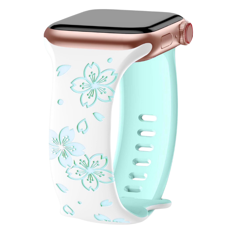 Floral Silicone Apple Watch Band