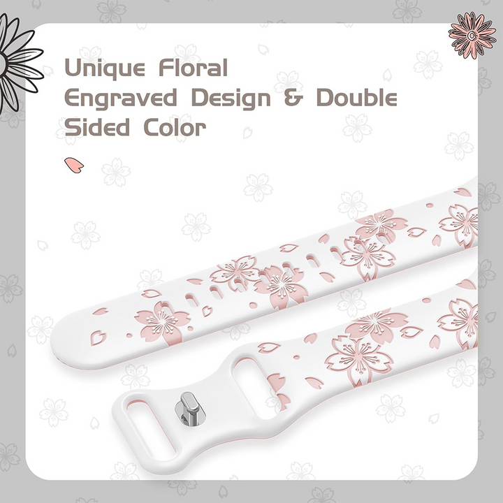 Floral Silicone Apple Watch Band