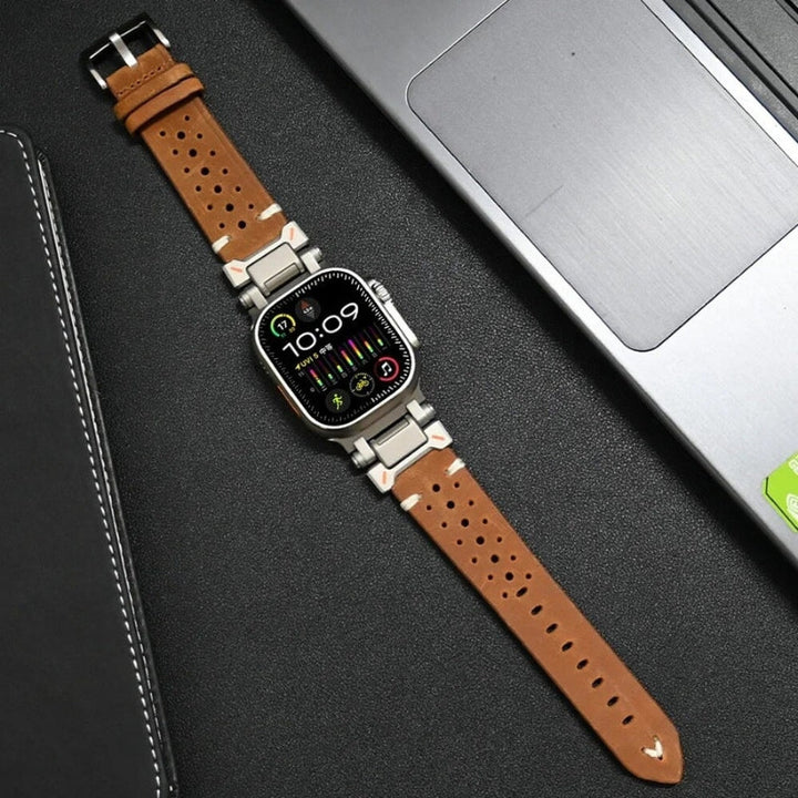 TitaniumTouch Leather Apple Watch Band