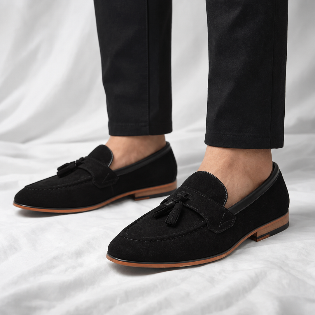 Moretti Tassel Suede Loafers