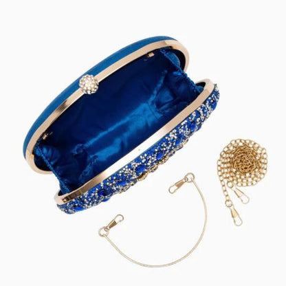 Azure Diamond Clutch Bag