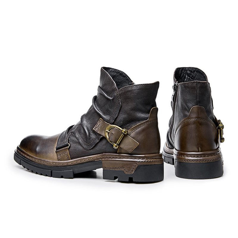 Toretto Leather Biker Boots