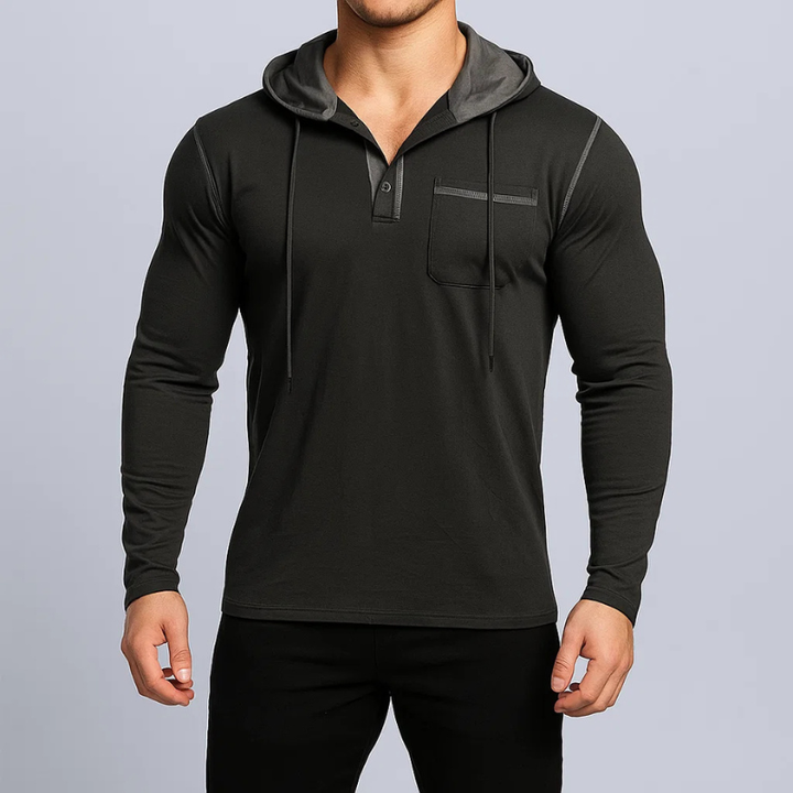 Hudson Henley Hooded Shirt