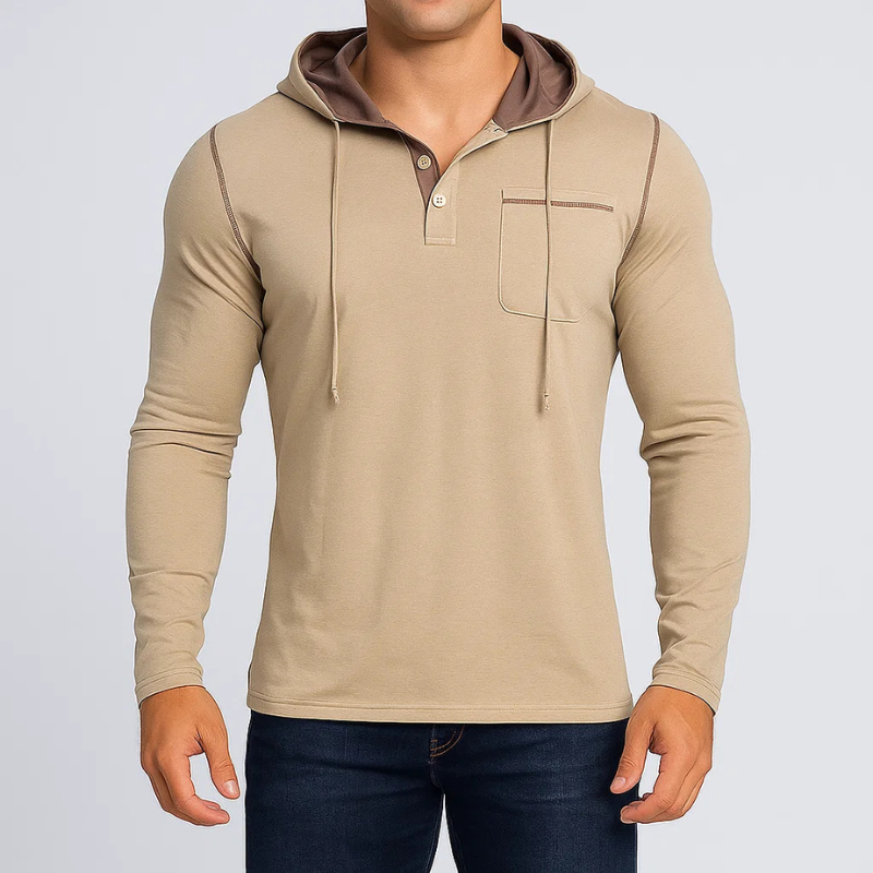 Hudson Henley Hooded Shirt