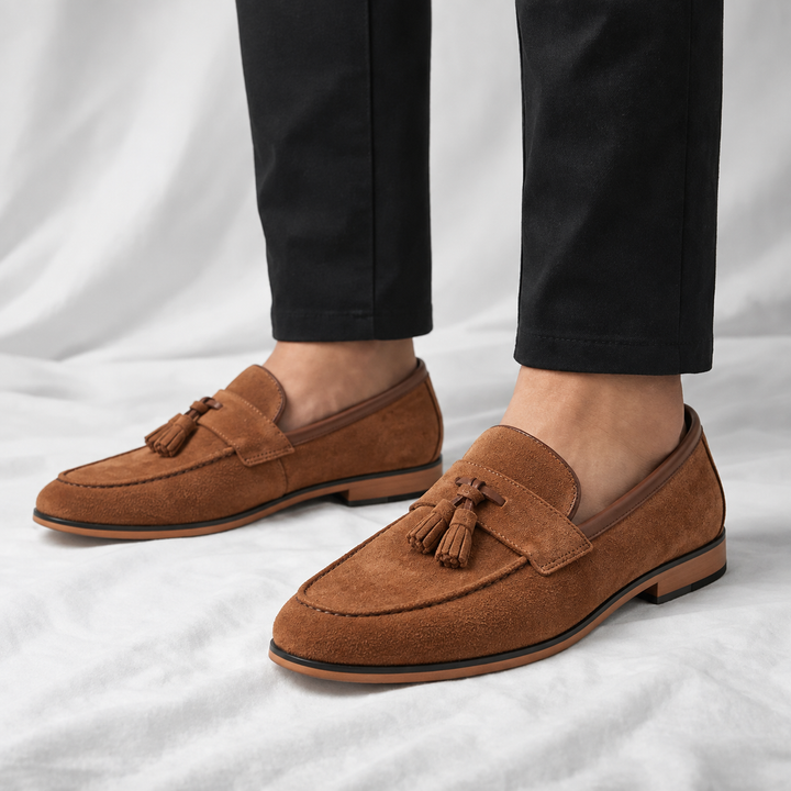 Moretti Tassel Suede Loafers