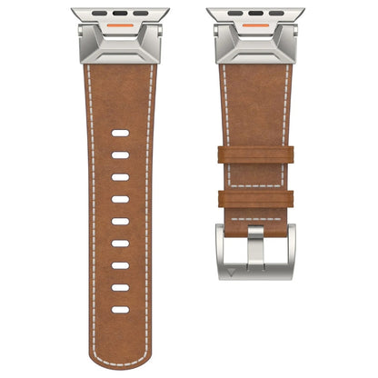 Titanium Genuine Leather Apple Watch Band