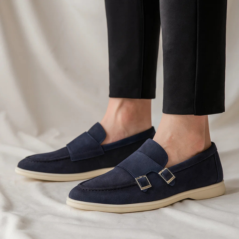 Savile Suede Monk Strap Loafers