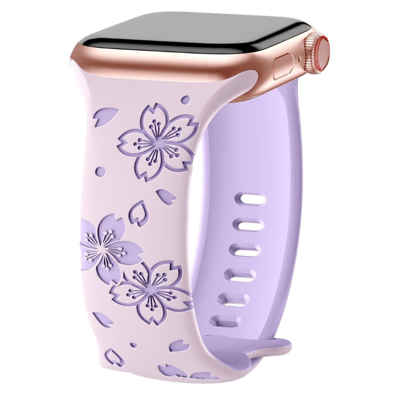 Floral Silicone Apple Watch Band