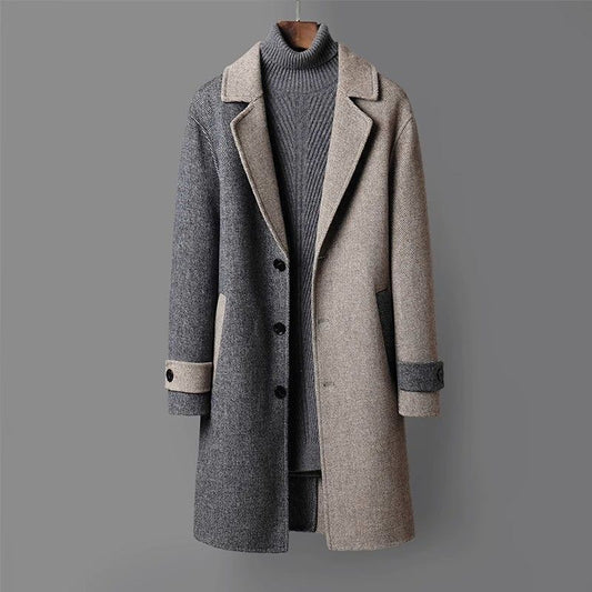 Luciano Two-Tone Wool Overcoat