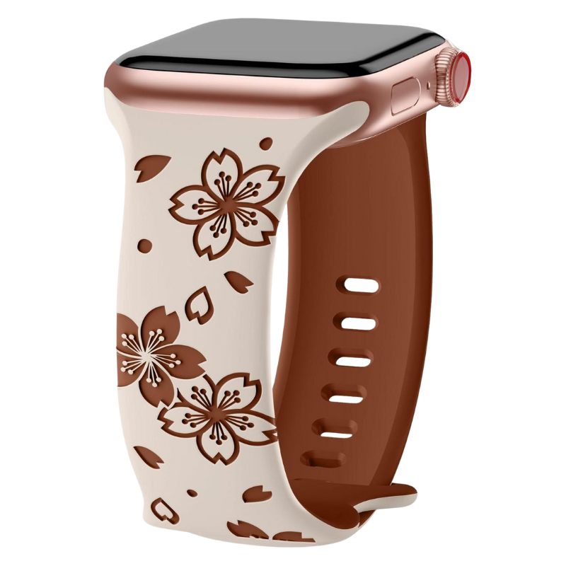 Floral Silicone Apple Watch Band