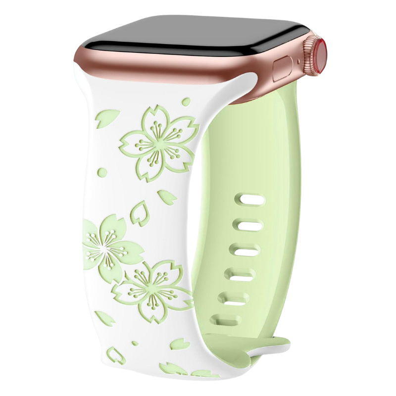 Floral Silicone Apple Watch Band