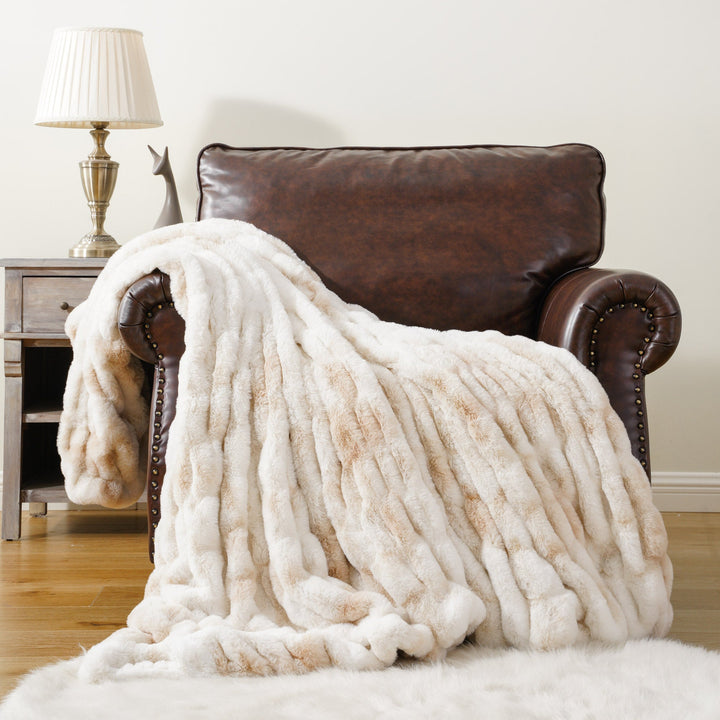 Faux Rabbit Fur Blanket Throw