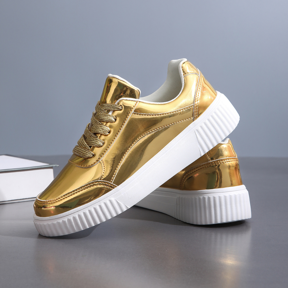 Lustrous Leap Metallic Sneakers