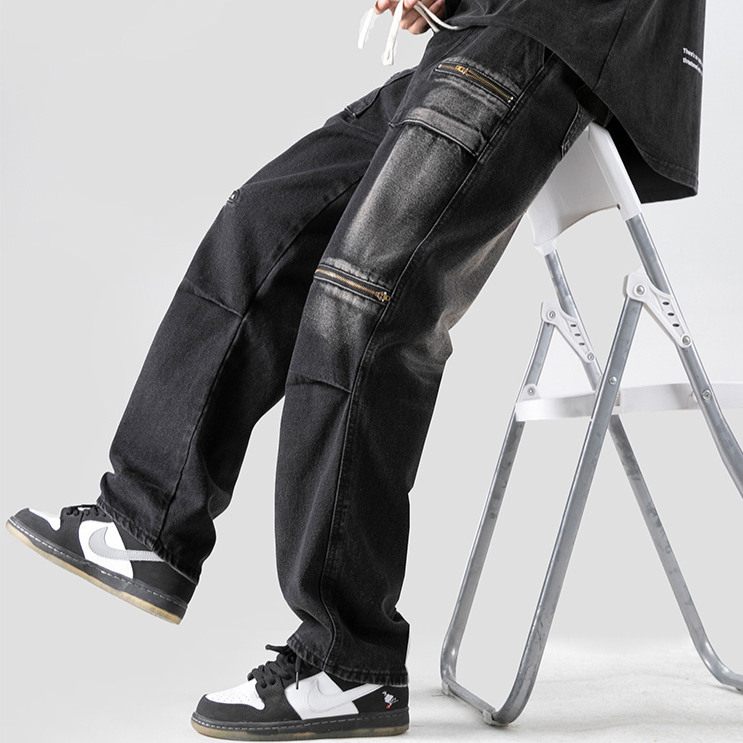 Rebel Washed Cargo Denim Pants