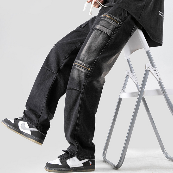Rebel Washed Cargo Denim Pants
