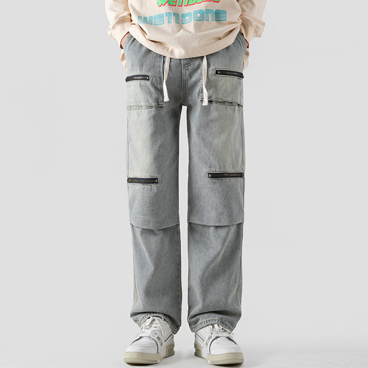 Rebel Washed Cargo Denim Pants
