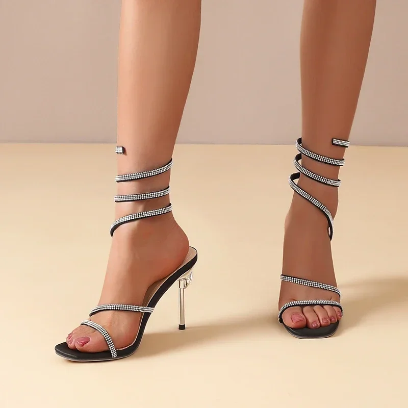 Ava Crystal Spiral Heels