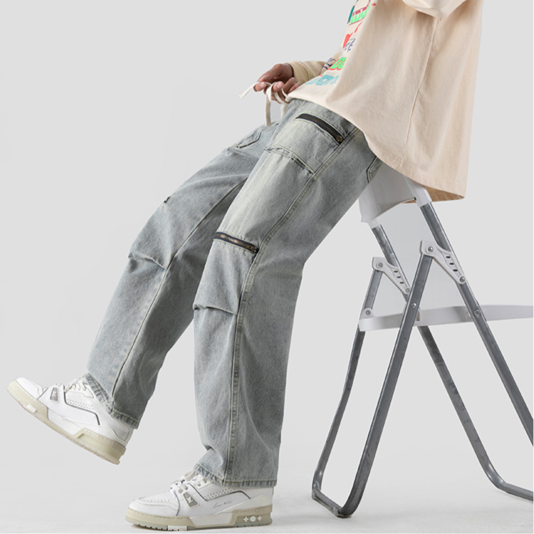 Rebel Washed Cargo Denim Pants