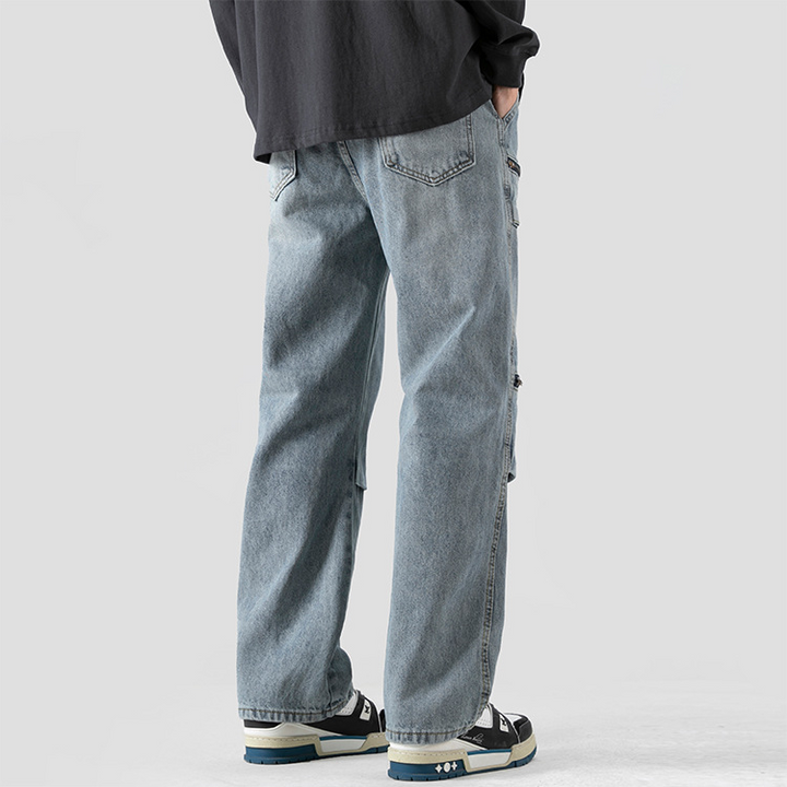 Rebel Washed Cargo Denim Pants
