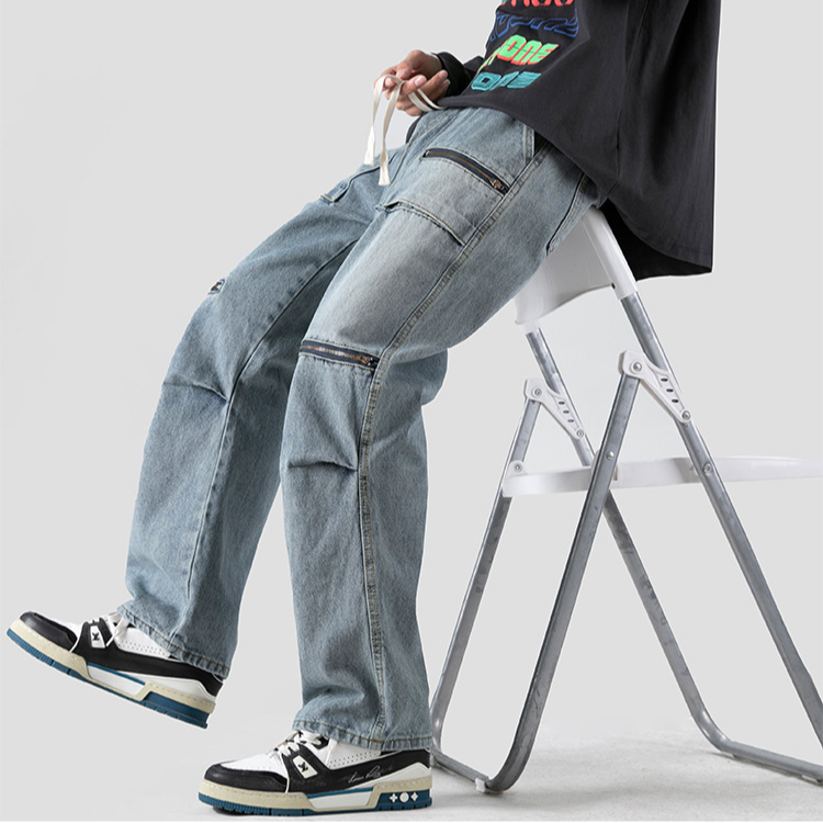 Rebel Washed Cargo Denim Pants