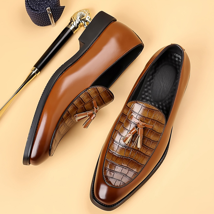 Preston Genuine Leather Tassel Loafers