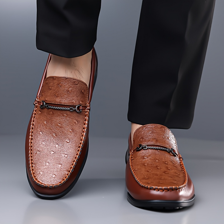 Cristiano Ostrich Leather Loafers
