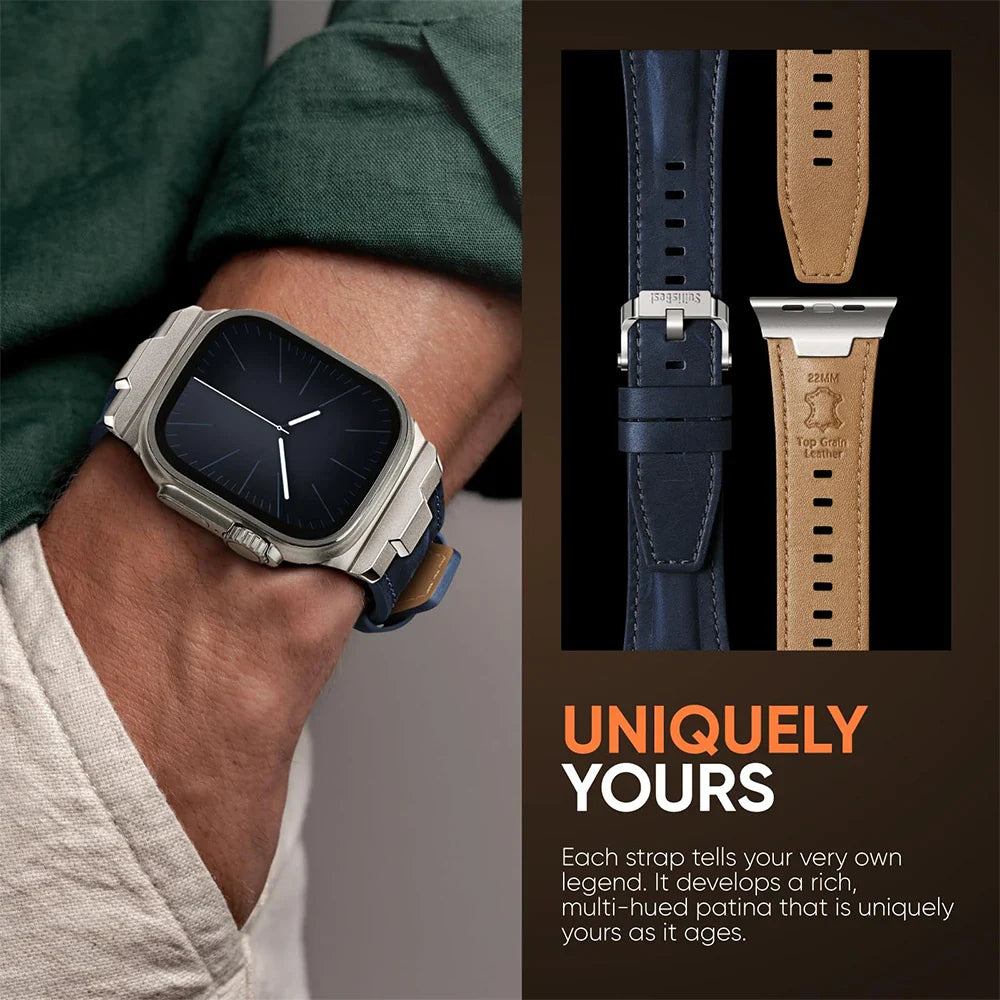 TitaniumEdge Leather Apple Watch Band