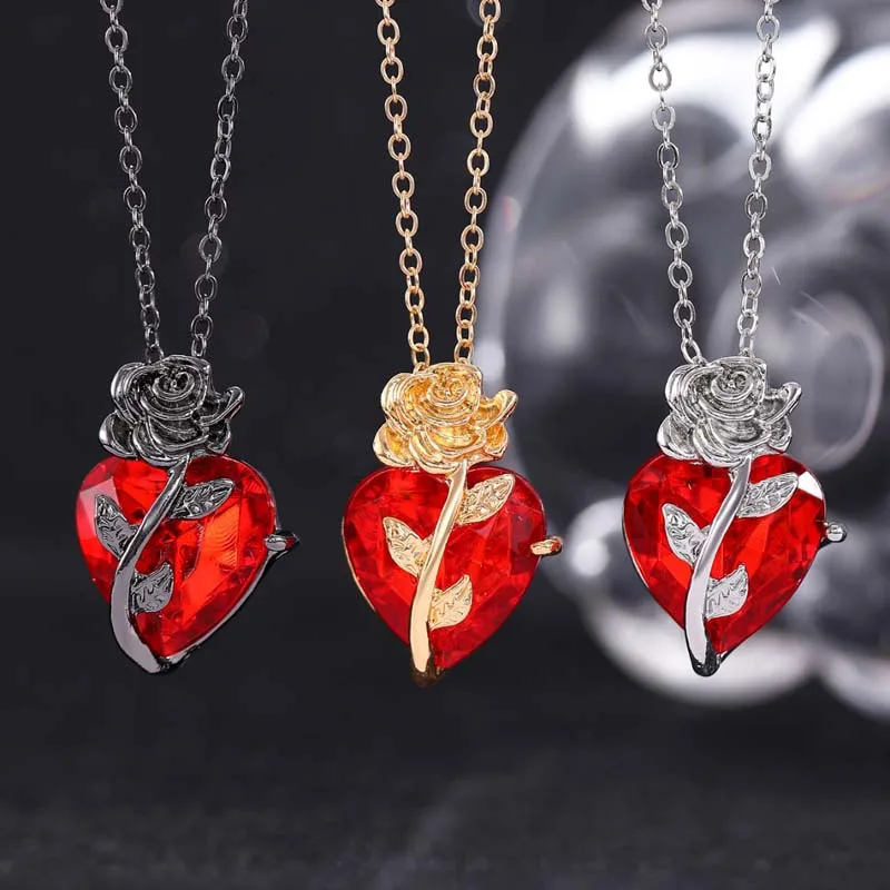 Scarlet Roseheart Necklace