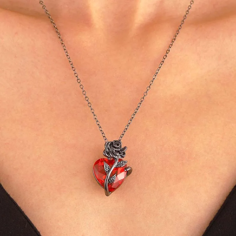 Scarlet Roseheart Necklace