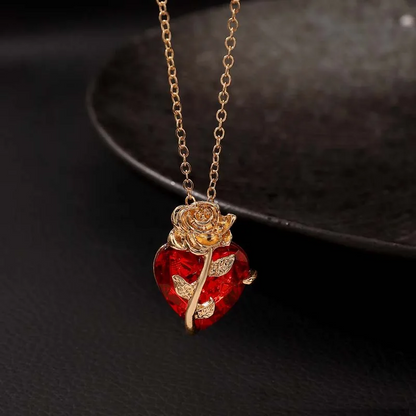 Scarlet Roseheart Necklace