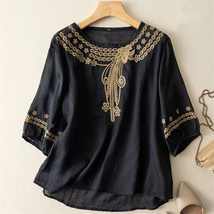 Claire Peasant Linen Blouse