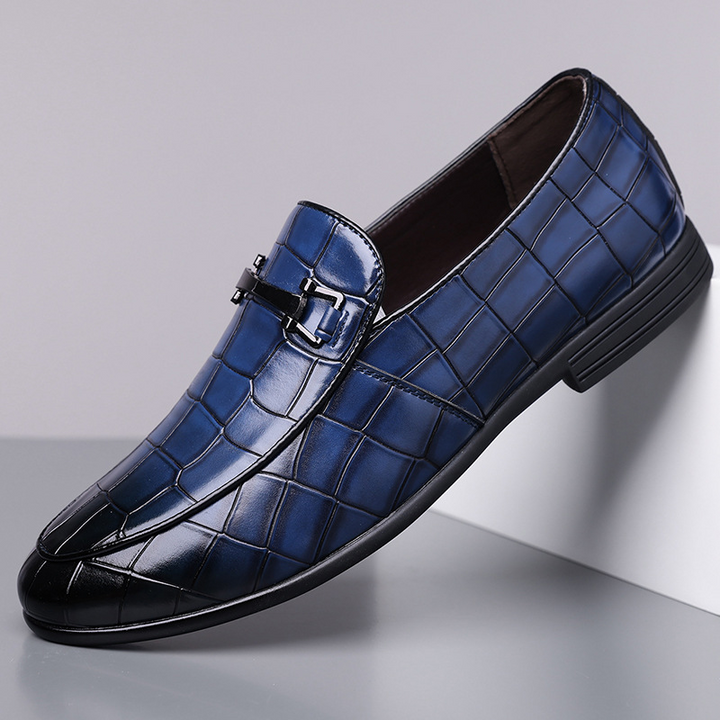 Victorino Croc Leather Loafers