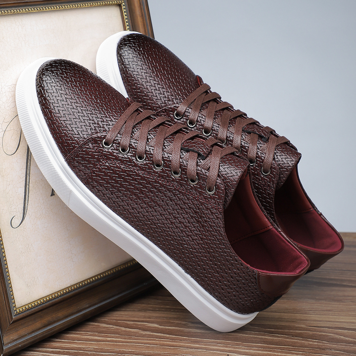 Salvatore Woven Leather Sneakers