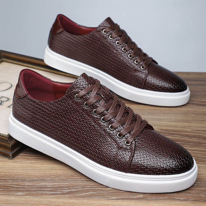 Salvatore Woven Leather Sneakers