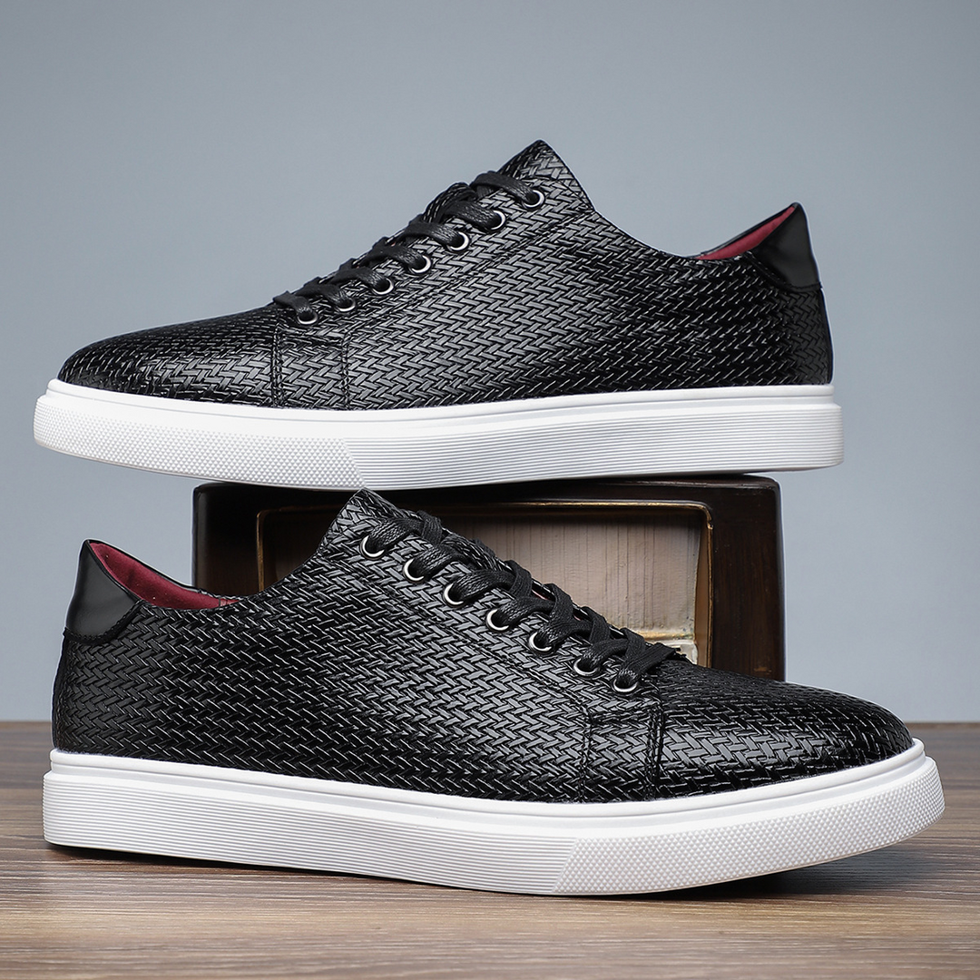 Salvatore Woven Leather Sneakers