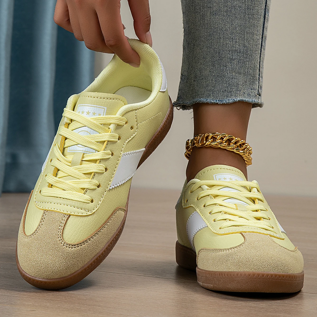 Elle Retro Leather Sneakers