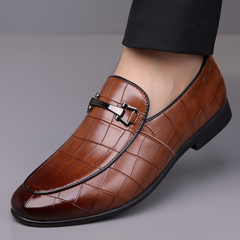 Victorino Croc Leather Loafers