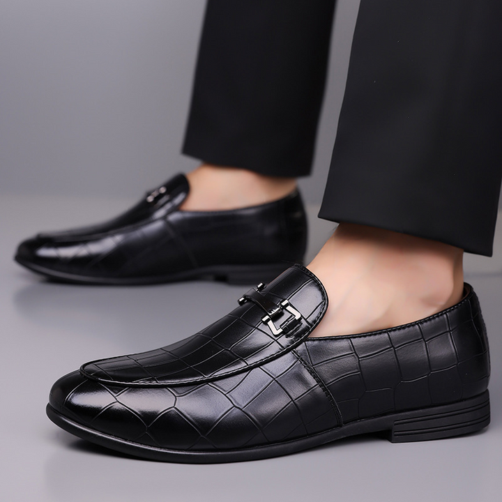 Victorino Croc Leather Loafers