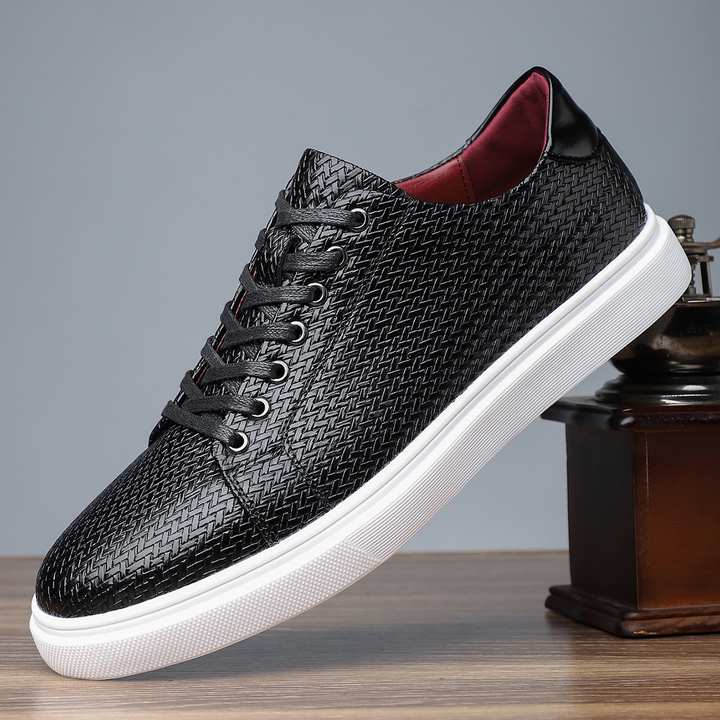 Salvatore Woven Leather Sneakers