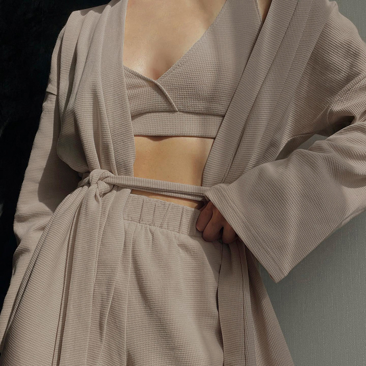 Amore Waffle Loungewear Set