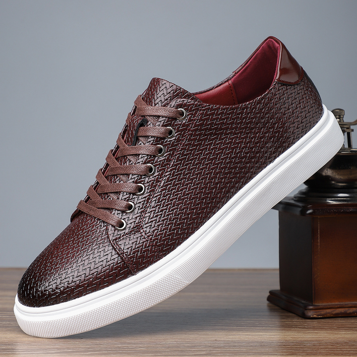 Salvatore Woven Leather Sneakers