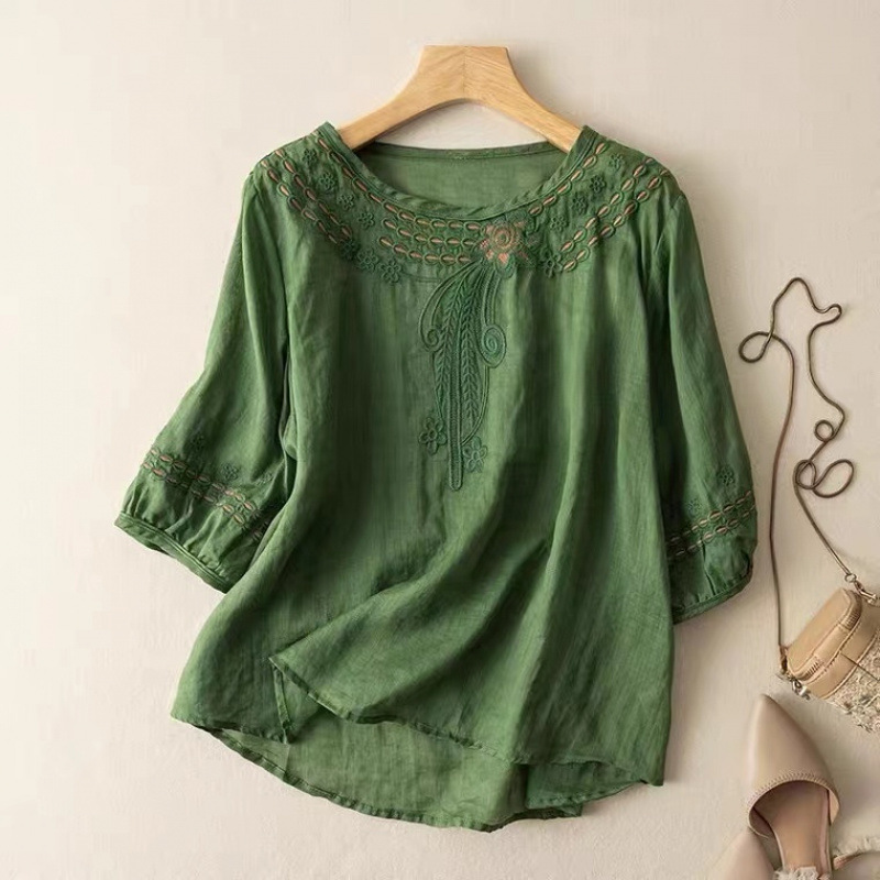 Claire Peasant Linen Blouse