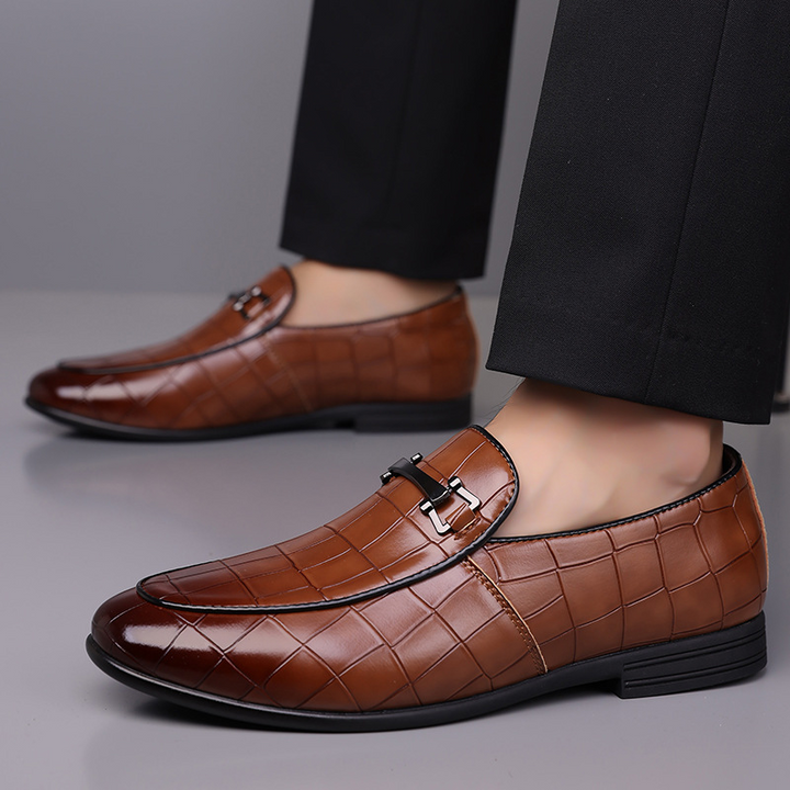 Victorino Croc Leather Loafers