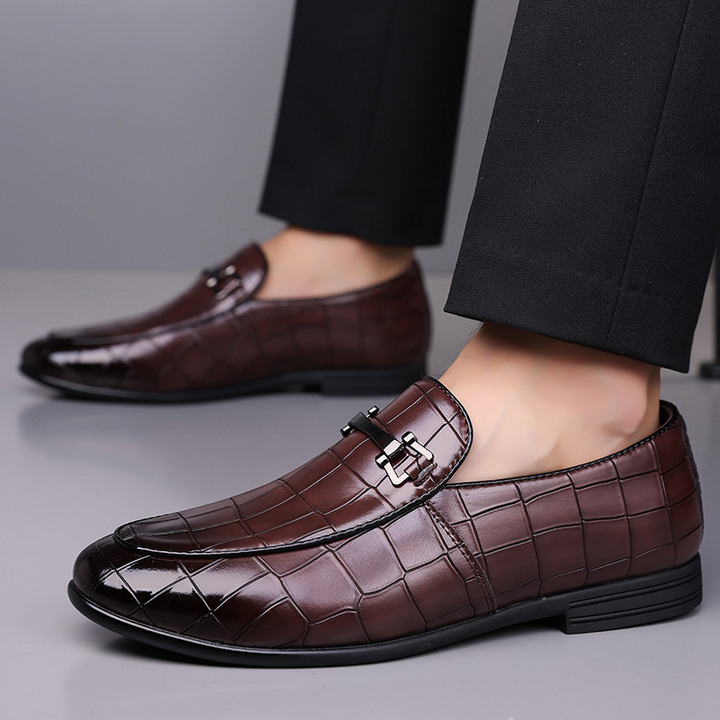 Victorino Croc Leather Loafers