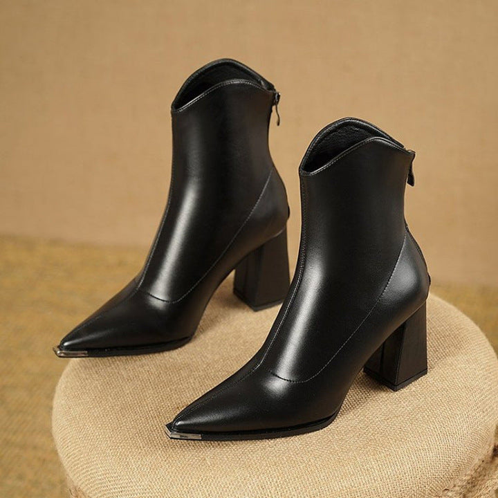 Victoria Chrome Tip Leather Boots