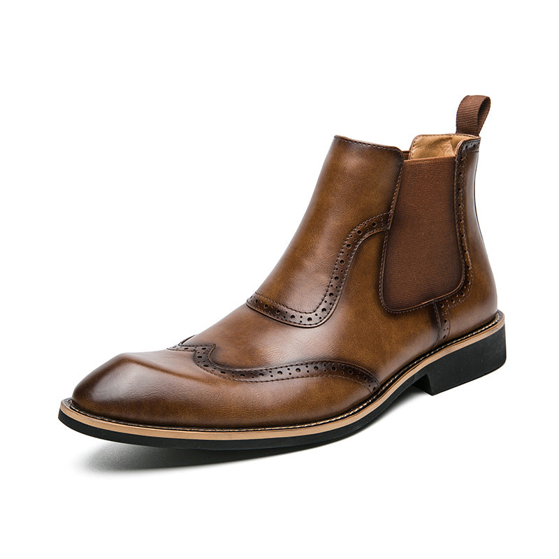 London Brogue Chelsea Boots