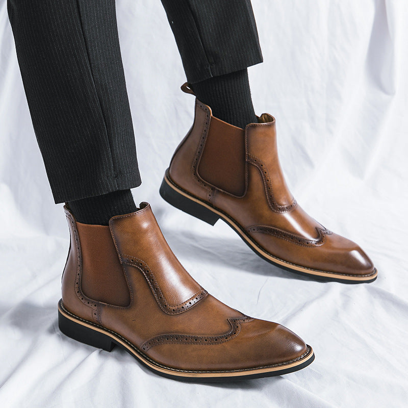 London Brogue Chelsea Boots