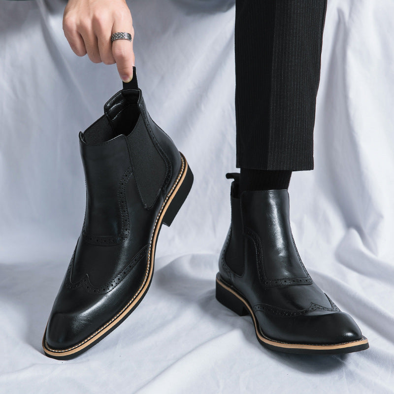 London Brogue Chelsea Boots