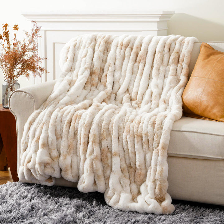 Faux Rabbit Fur Blanket Throw